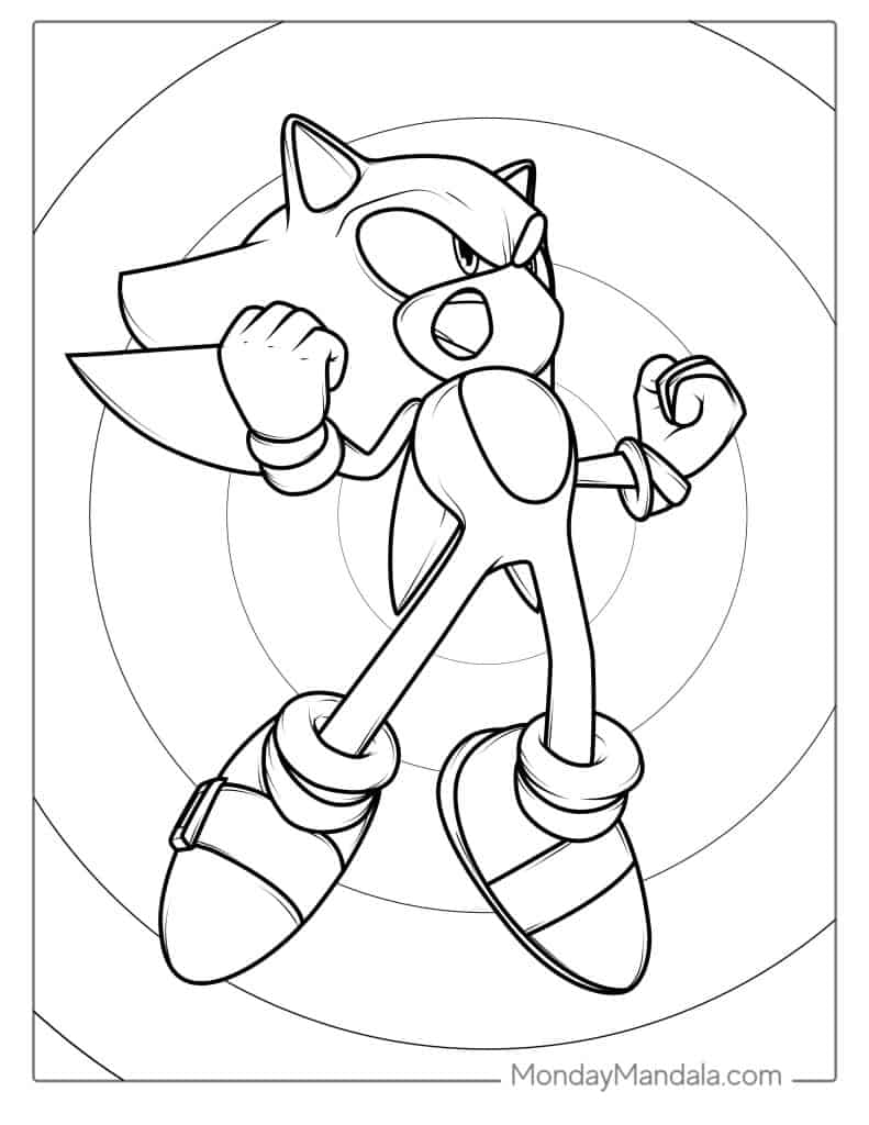 Angry Sonic To Color