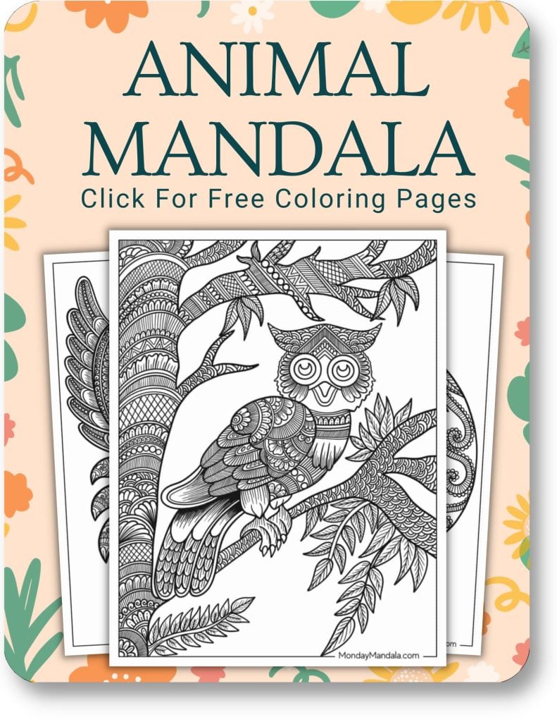 Animal Mandala Coloring Pages For Adults