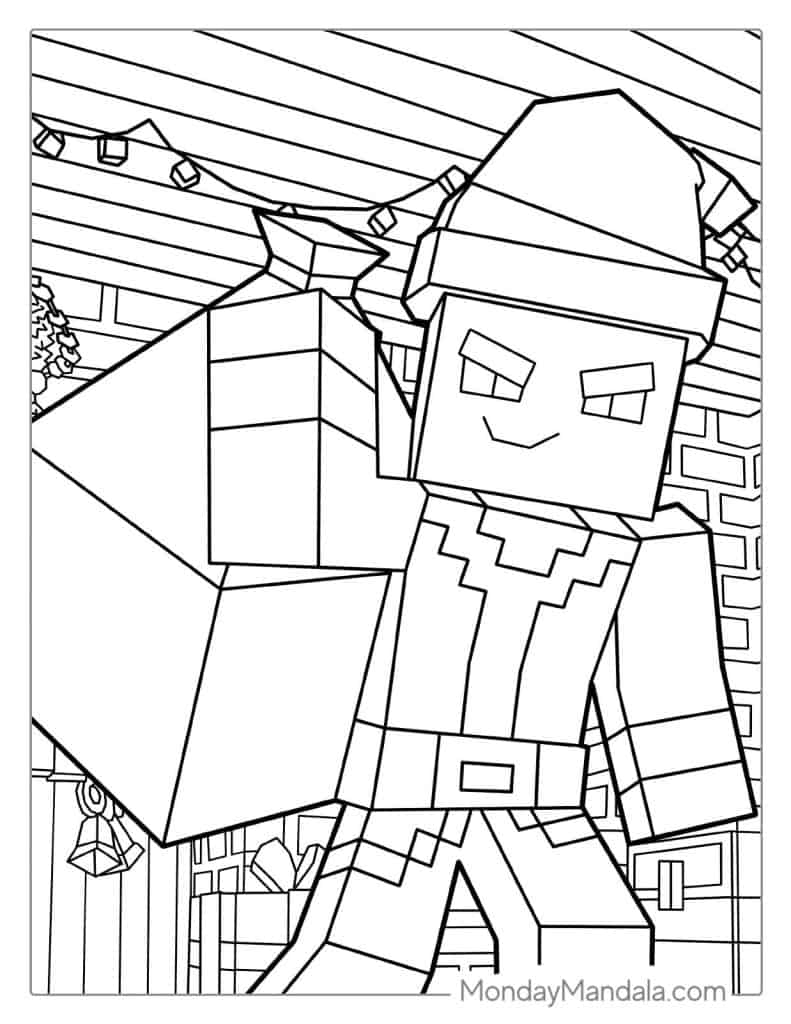 Bad Minecraft Christmas Santa Coloring