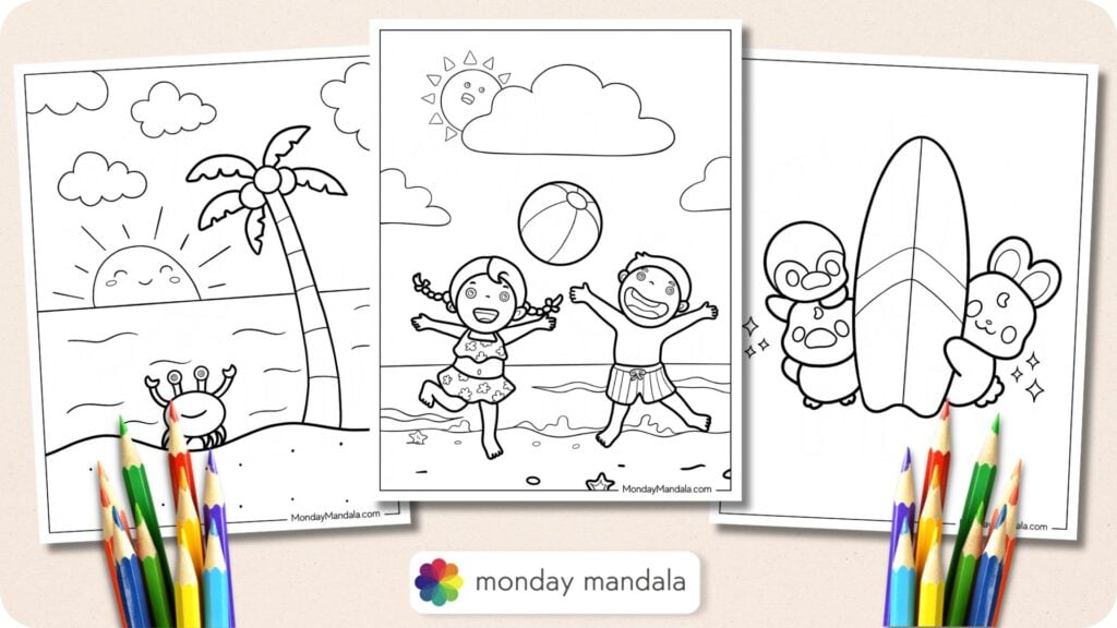 Beach Coloring Pages Featured Image