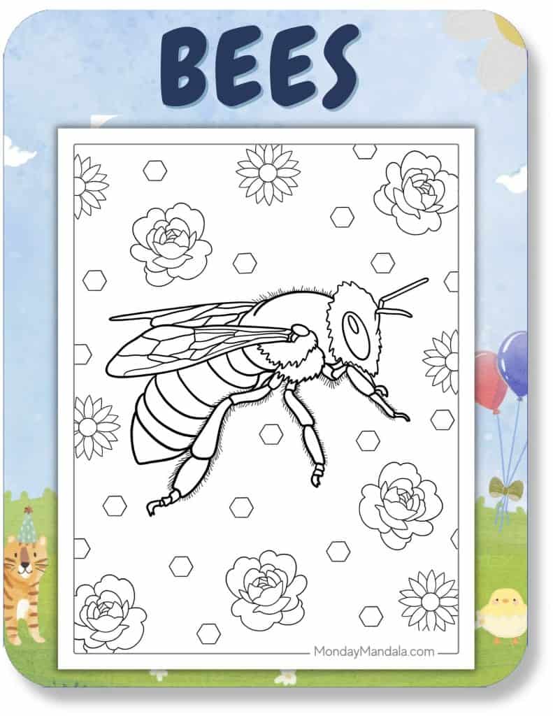 Bees Coloring Pages For Kids