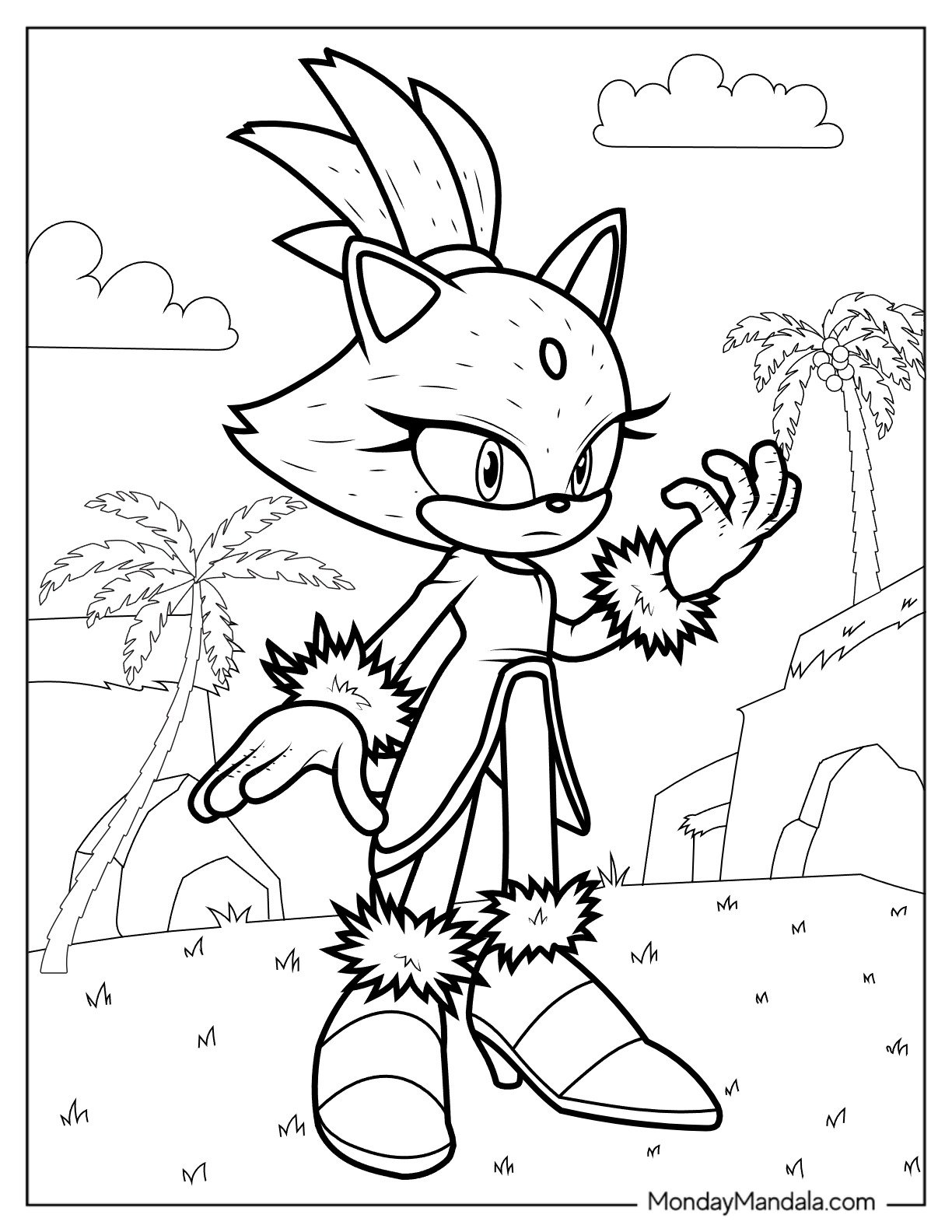 Blaze the Cat With Hair Up