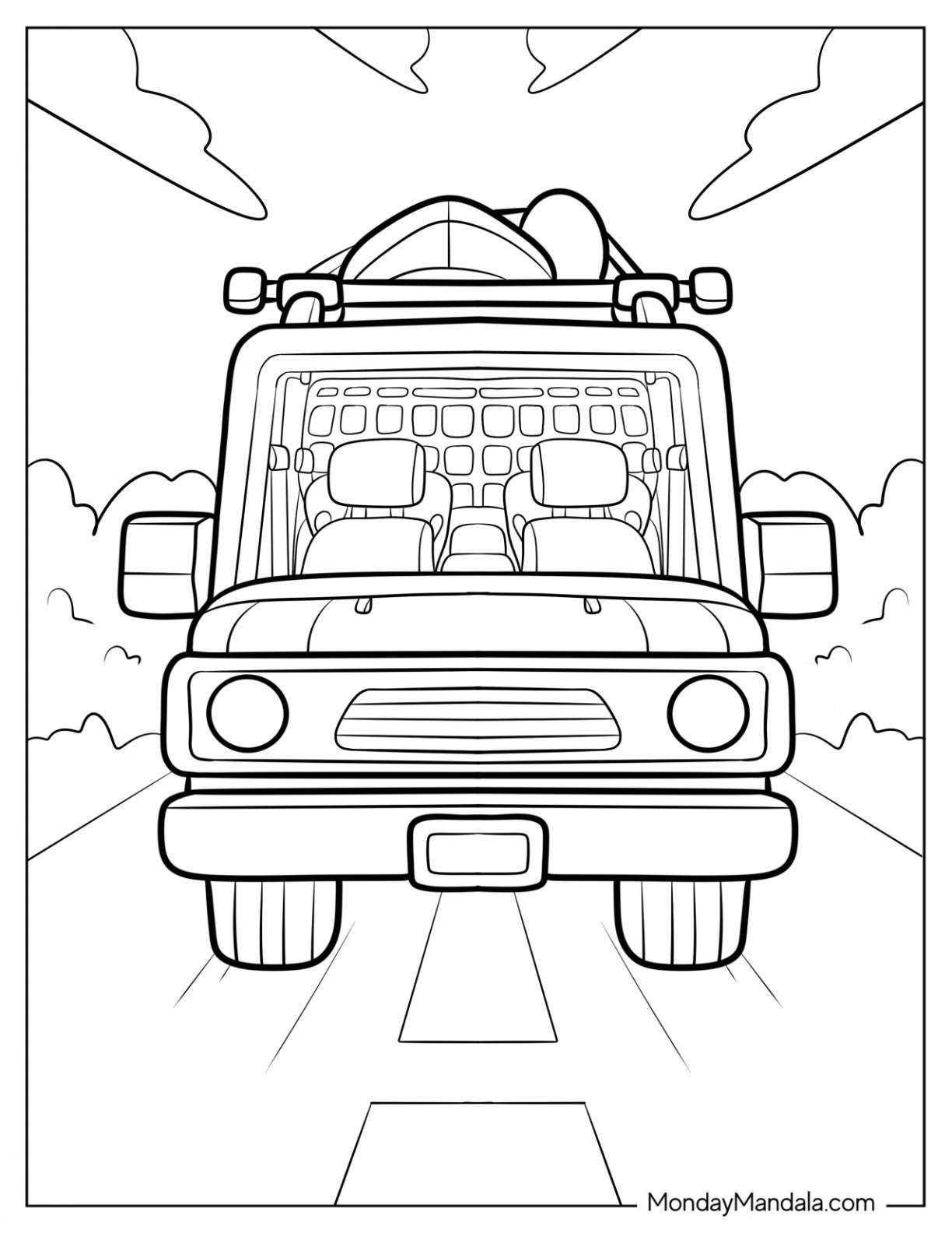Bluey Bobo Car Coloring Sheet