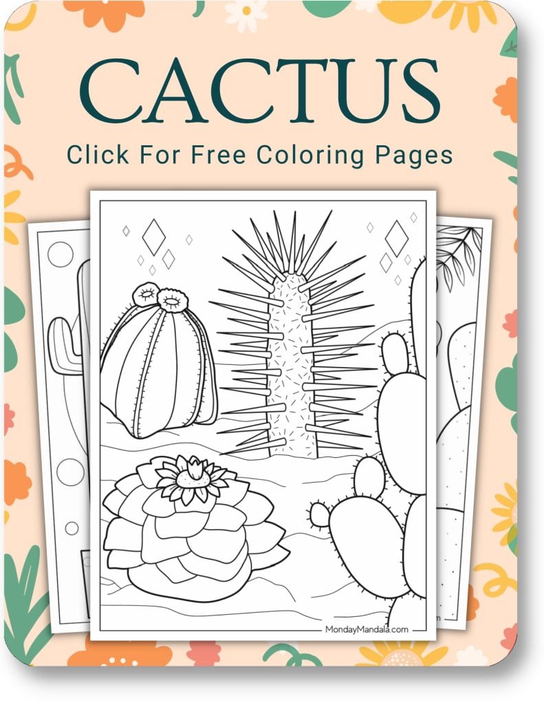Cactus Coloring Pages For Adults