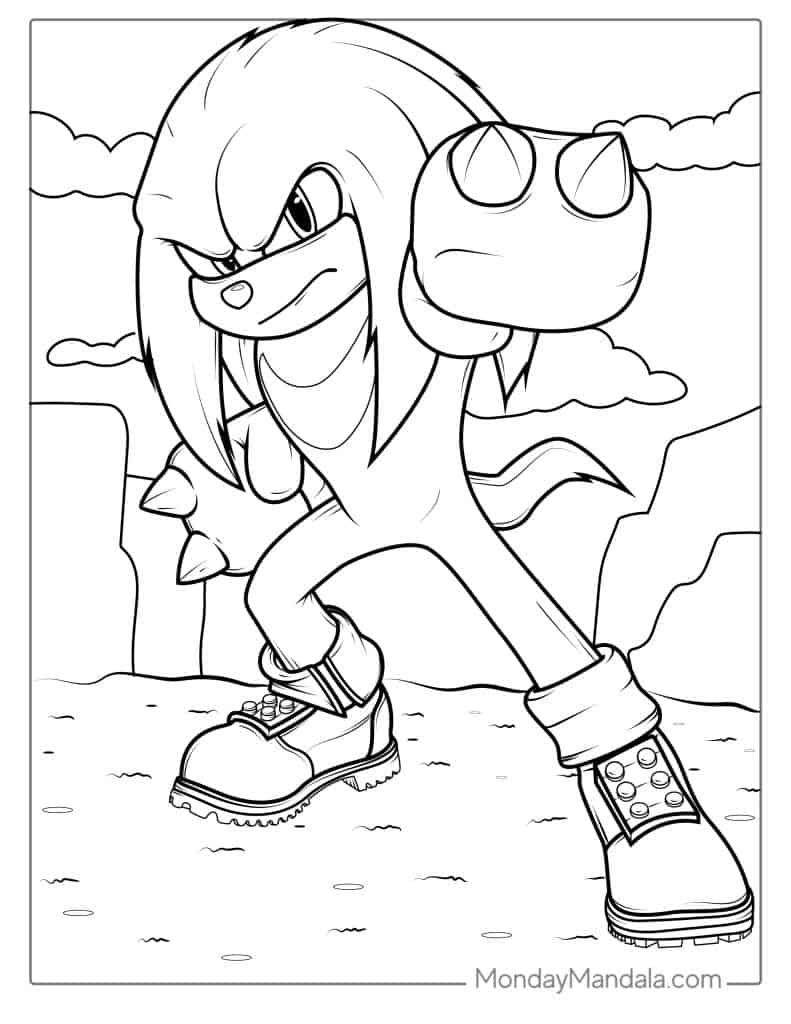 Coloring Page Of Knuckles