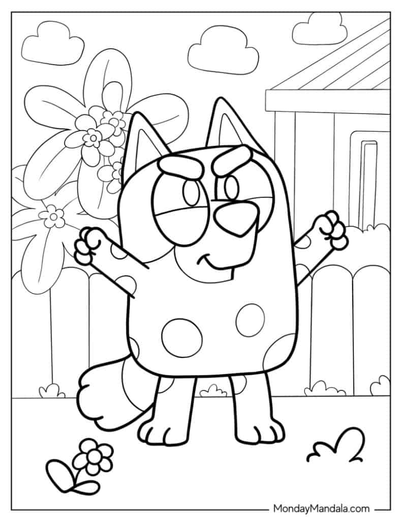 Coloring Page Of Muffin Heeler Fist Pump