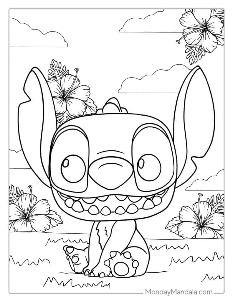 Cute Stitch Funko Pop Coloring Page