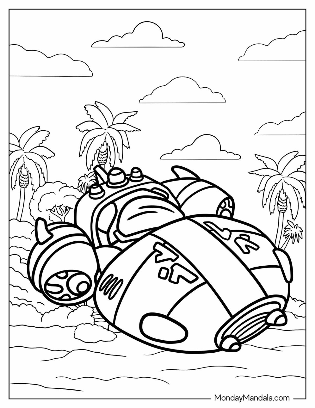 Lilo & Stitch Coloring Page Of Detailed Jumba's Ship