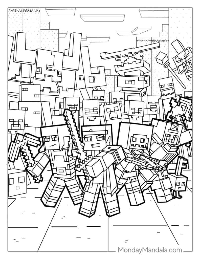 Detailed Minecraft Dungeons Coloring Page(1)