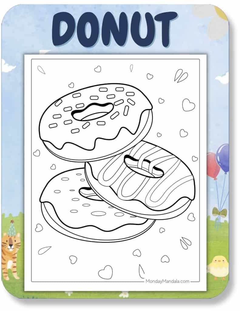 Donut Coloring Pages For Kids