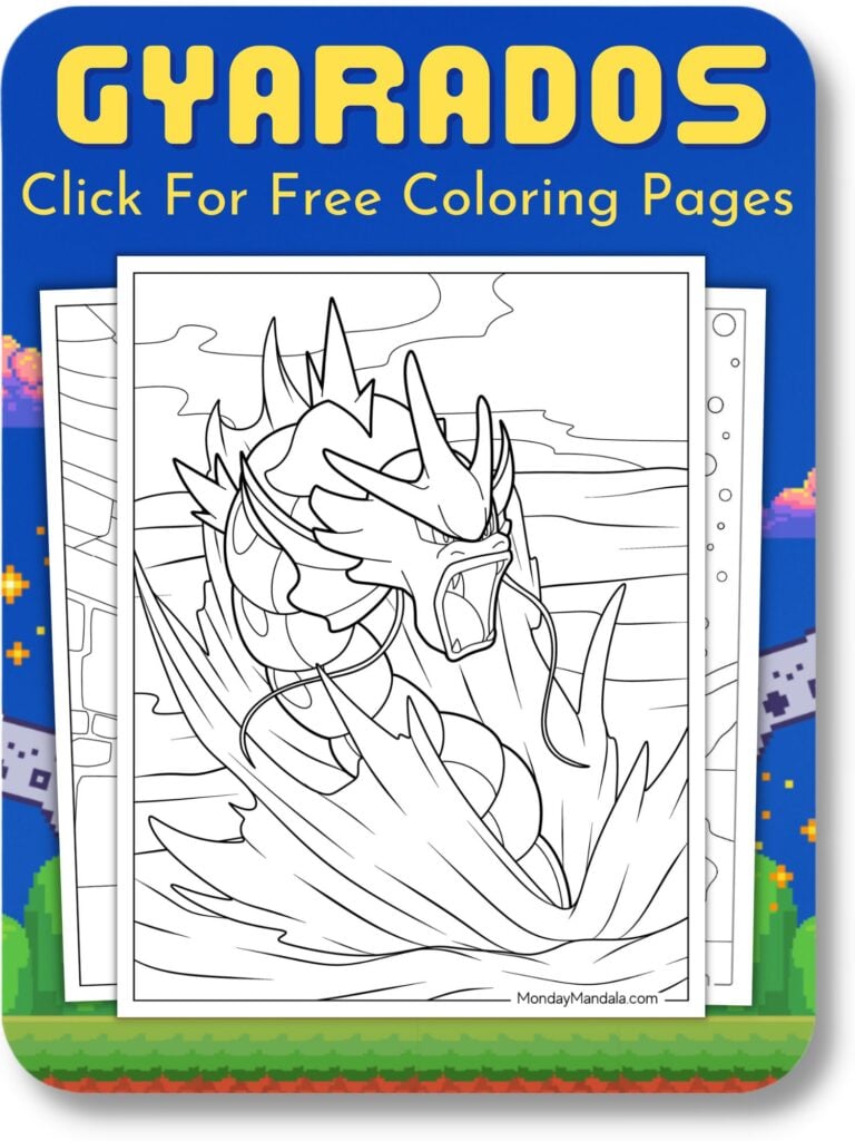 Gyarados Coloring Pages For Video Games