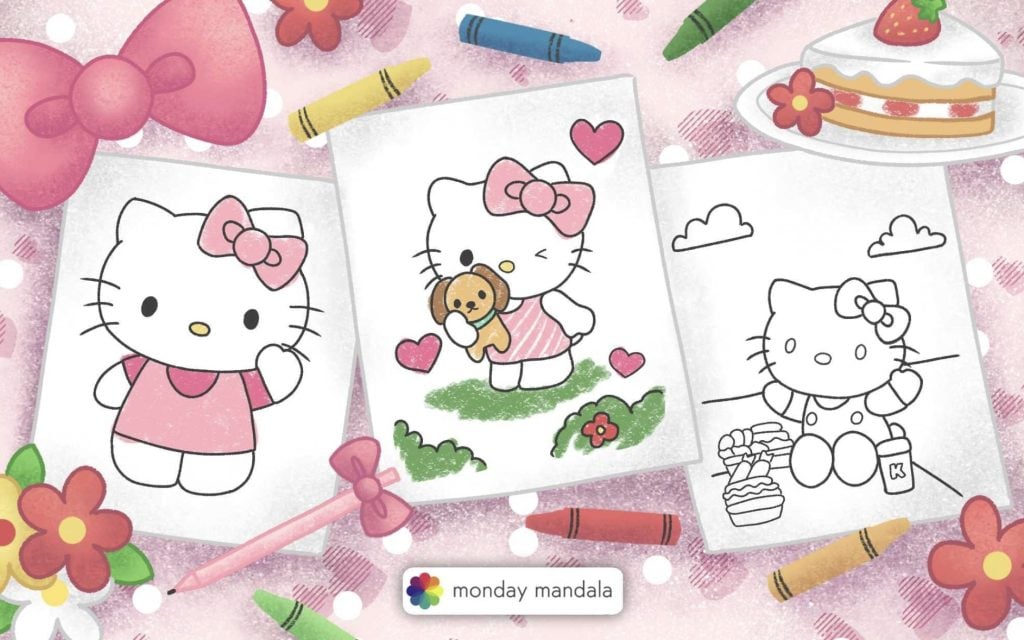 hello kitty coloring pages featured image