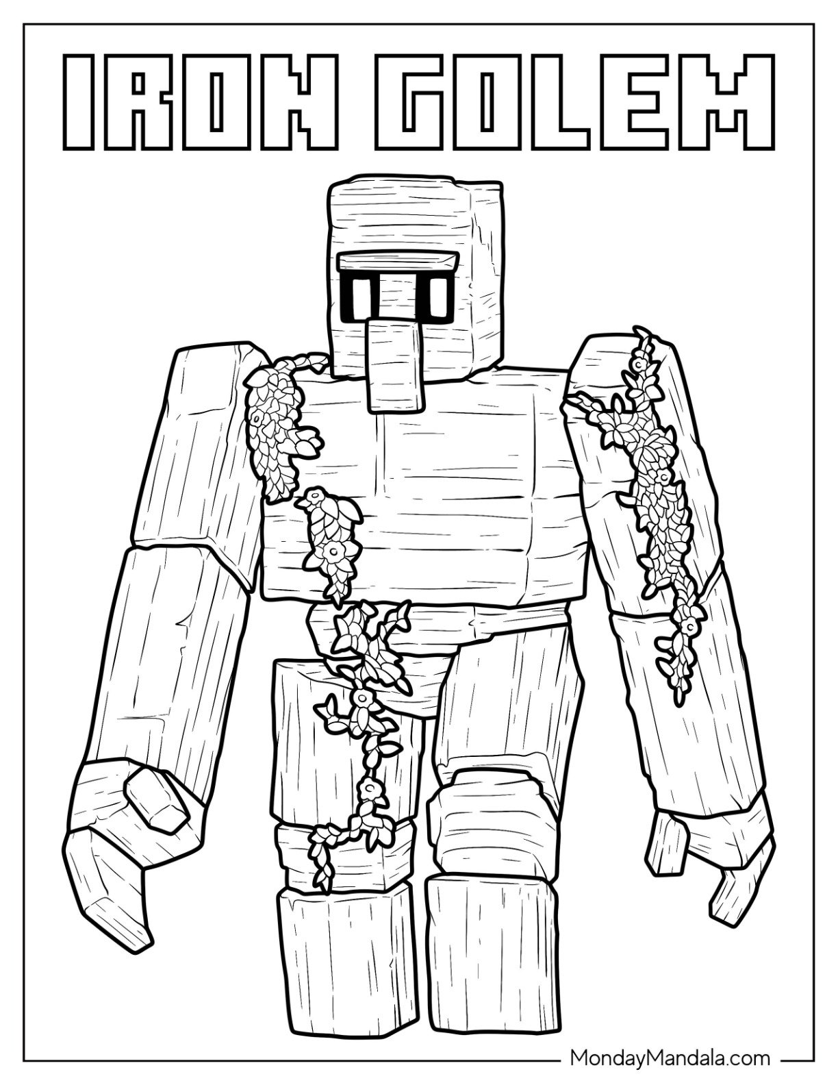 Iron Golem Minecraft Movie Coloring Page