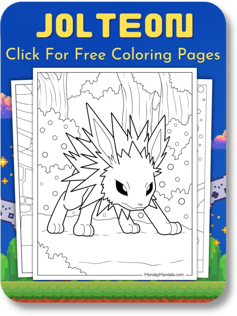 Jolteon Coloring Pages For Video Game