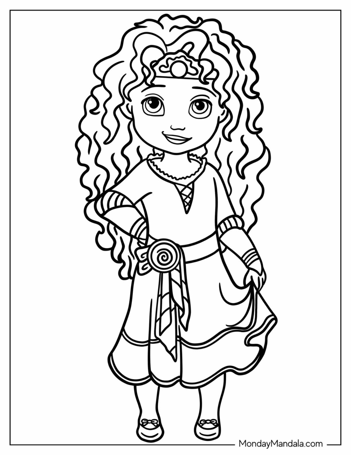 Disney Princess Coloring Page Of Kawaii Princess Merida