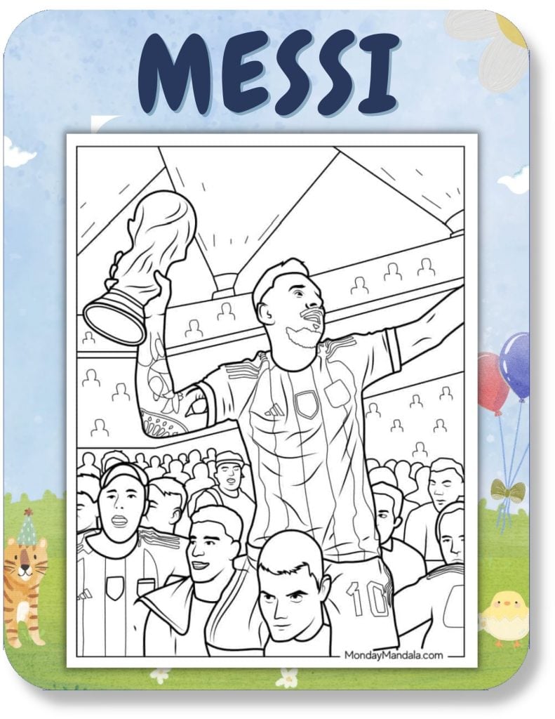 Lionel Messi Coloring Pages For Kids