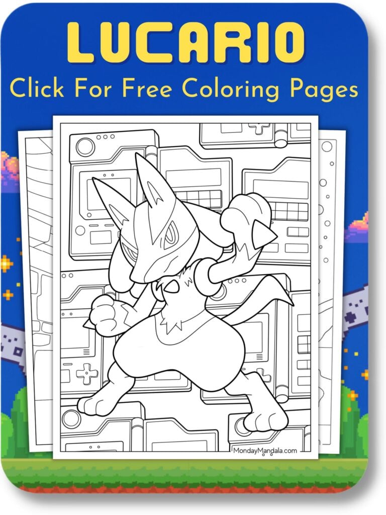 Lucario Coloring Pages For Video Game