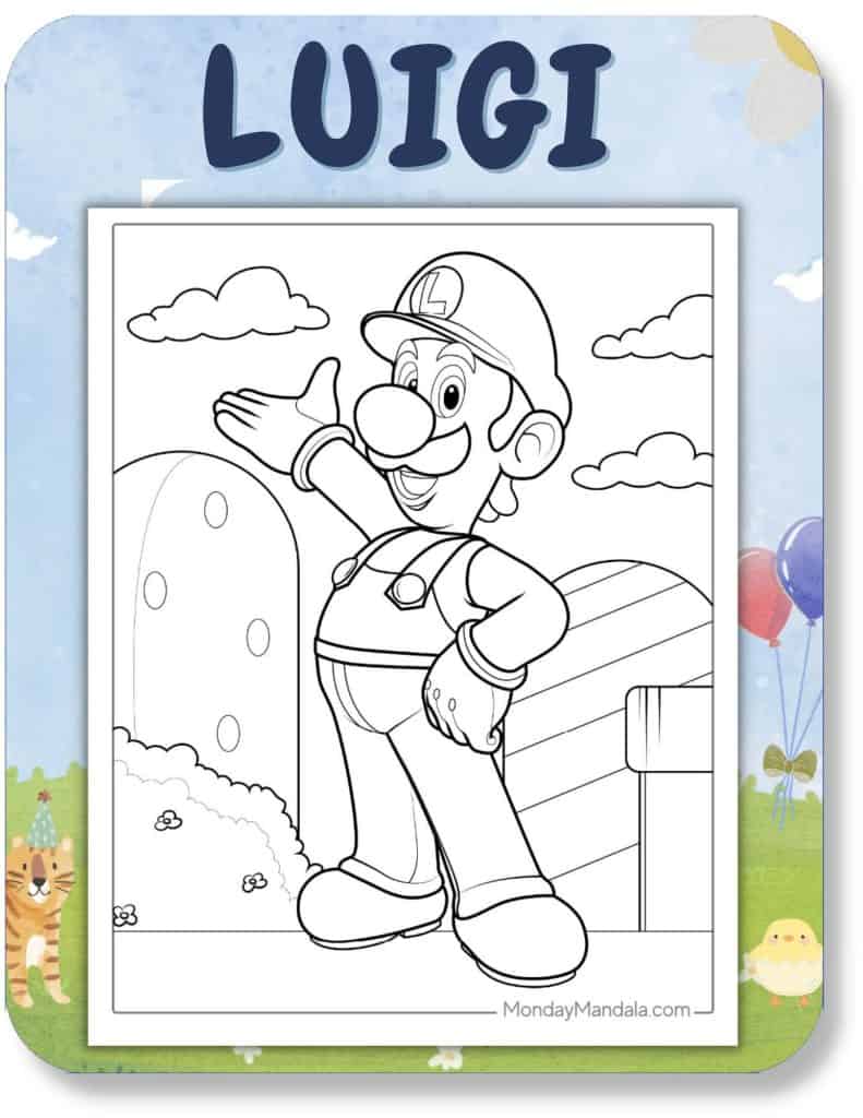 Luigi Coloring Pages For Kids