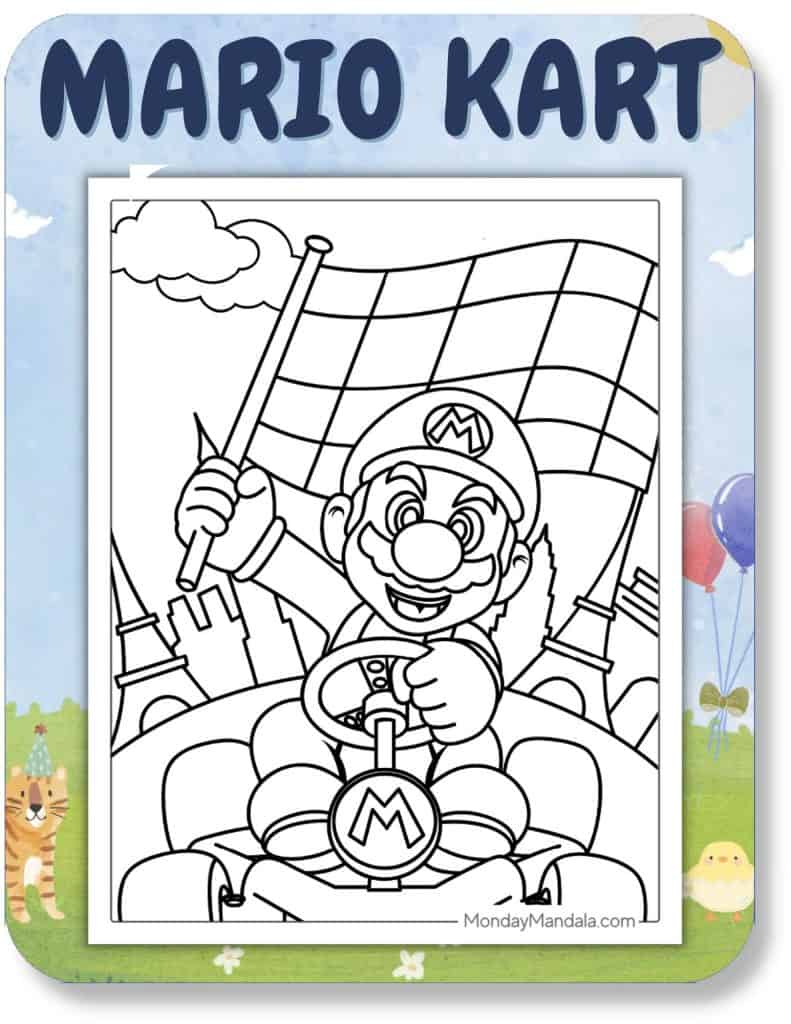 Mario Kart Coloring Pages For Kids