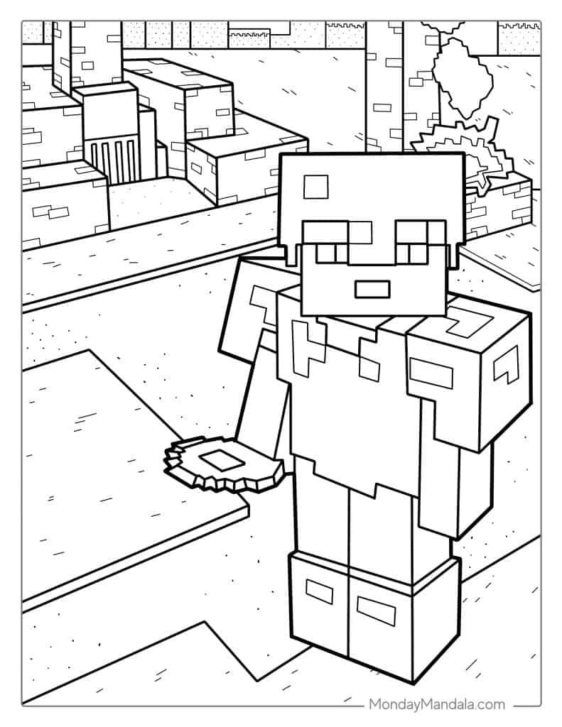 Minecraft Armor Coloring Page