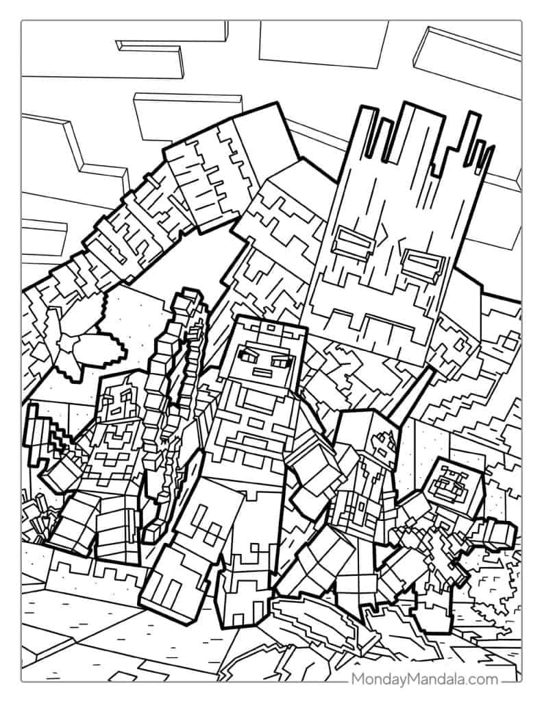 Minecraft Dungeons Jungle Awakens Coloring Page