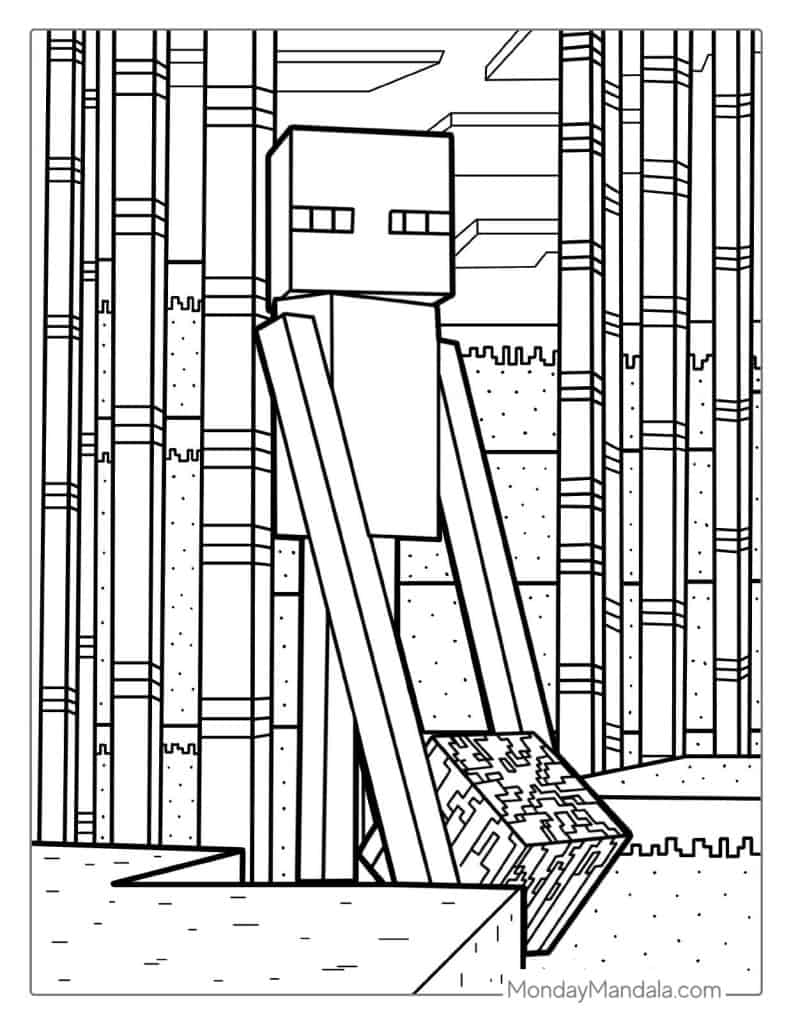 Minecraft Enderman Coloring Page