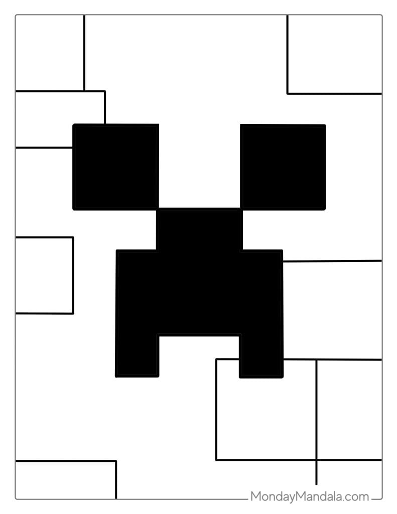 Minecraft Face Logo Coloring Sheet For Kids