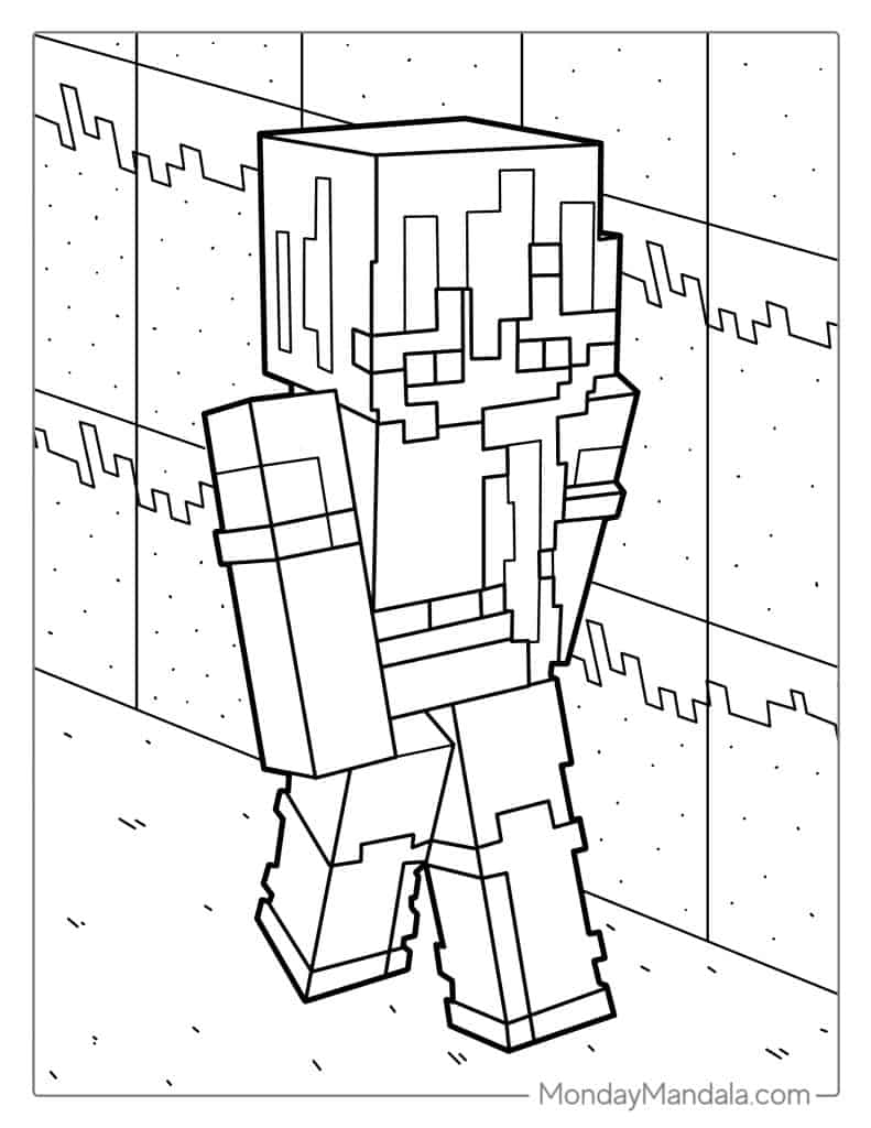 Minecraft Girl (Alex) Coloring Page