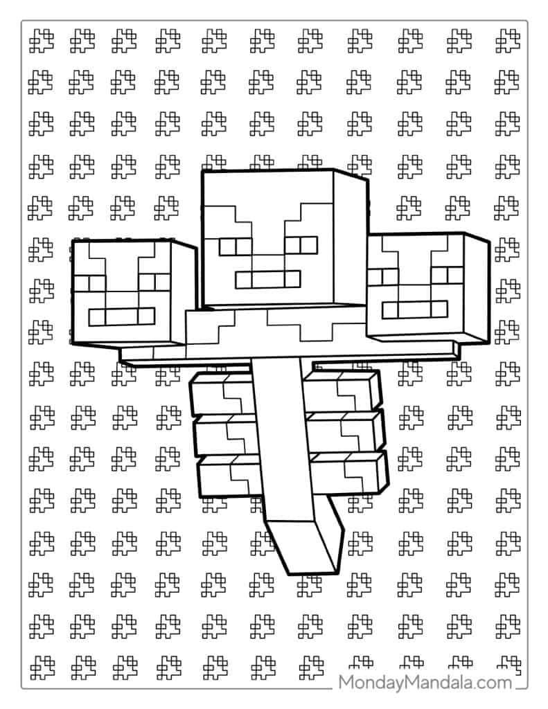 Minecraft Wither Coloring Sheet