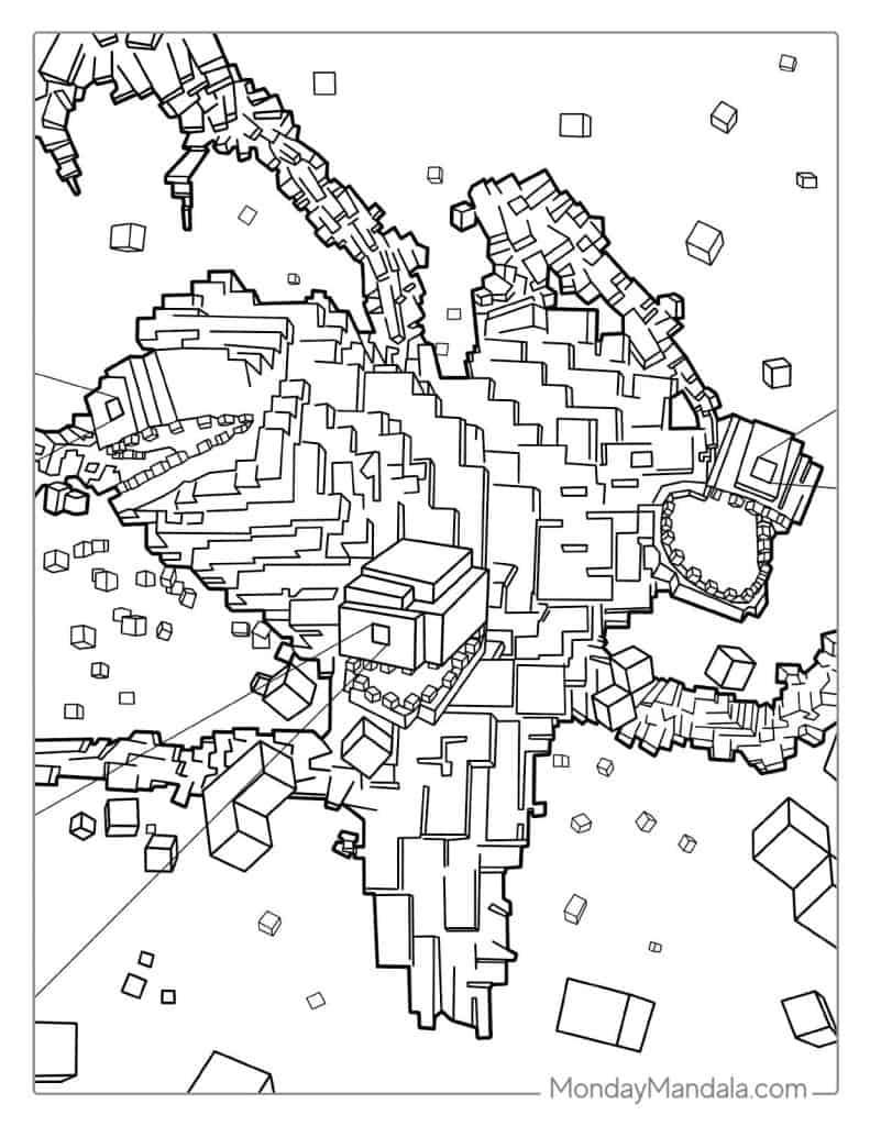 Minecraft Wither Storm Coloring Page