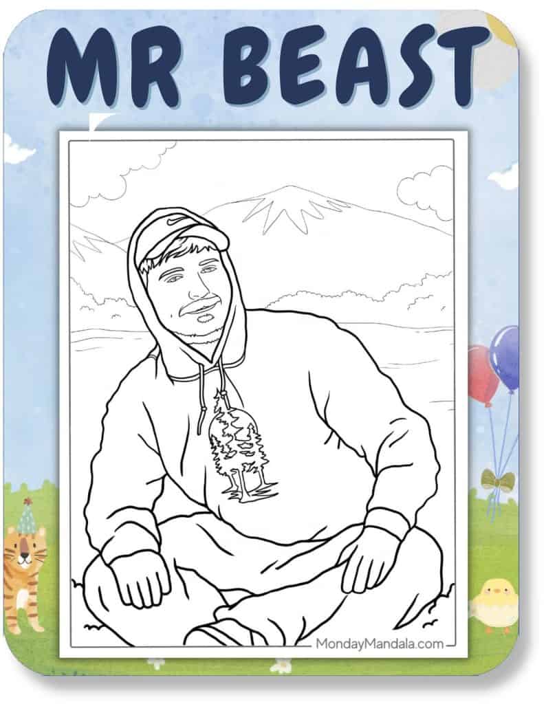 Mr Beast Coloring Pages For Kids
