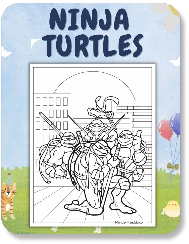 Ninja Turtles Coloring Pages For Kids