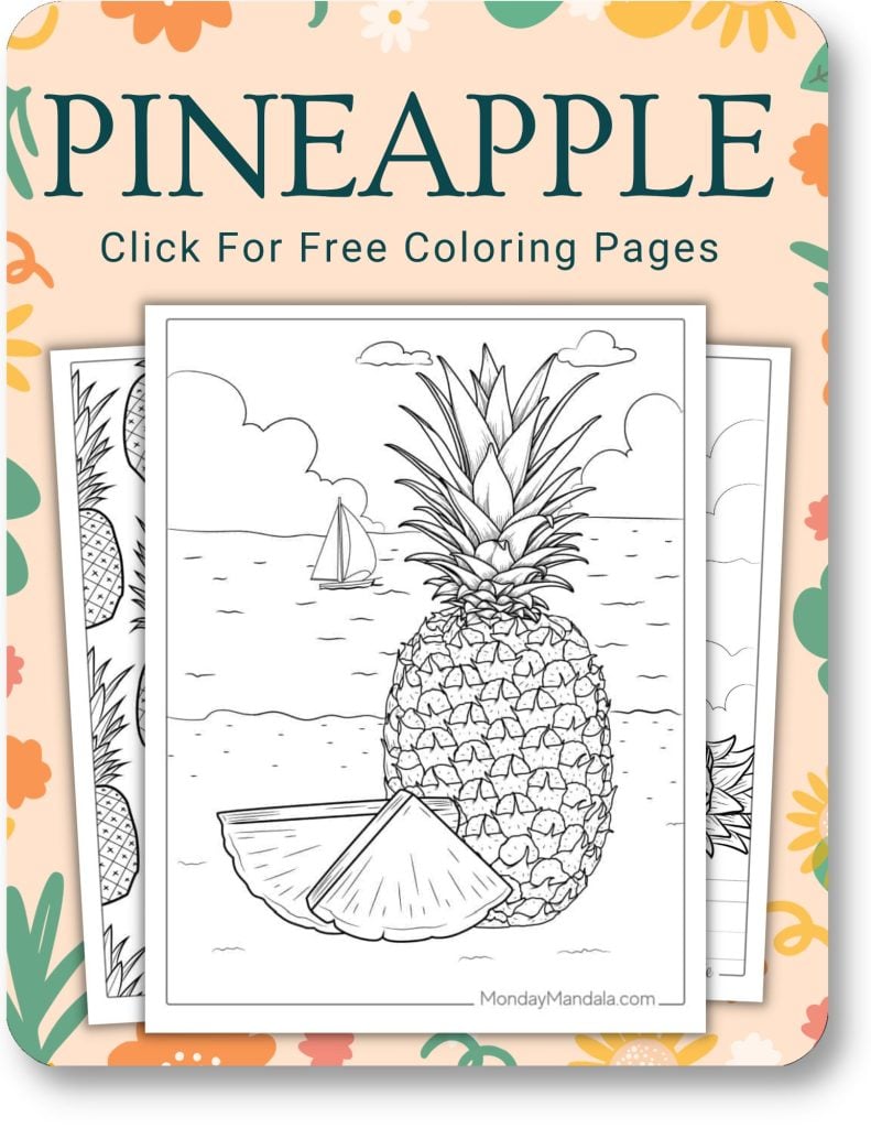 Pineapple Coloring Pages For Adults