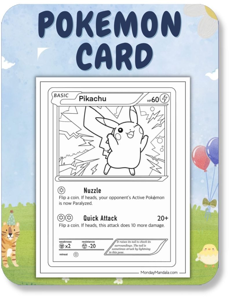 Pokemomn Card Coloring Pages For Kids