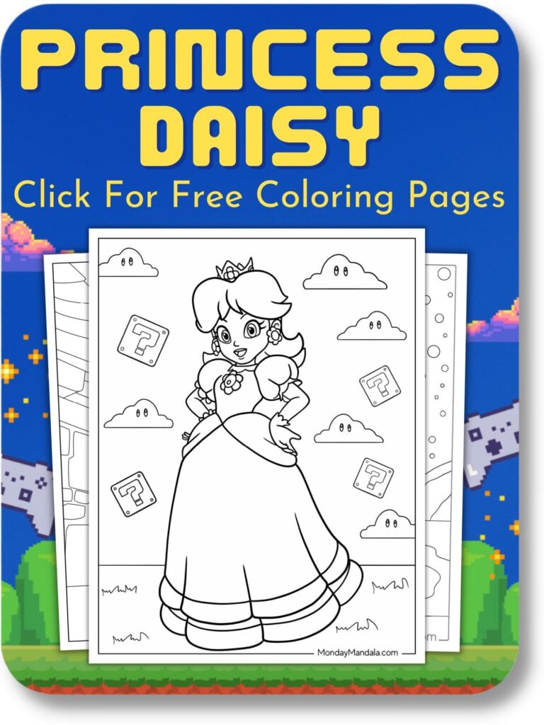 Princess Daisy Coloring Pages For Video Game