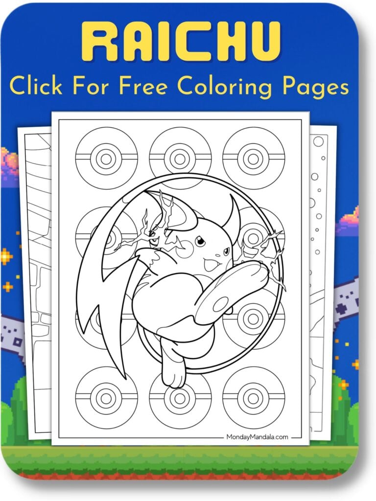 Raichu Coloring Pages For Video Game