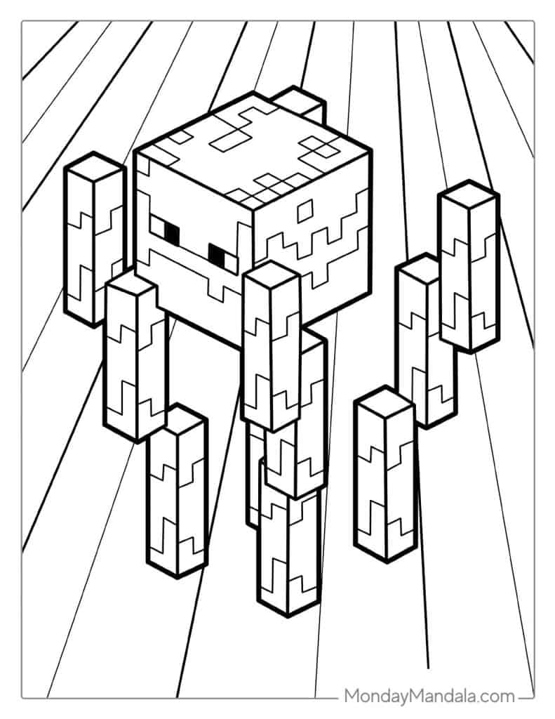 Simple Minecraft Blaze Character Coloring Page