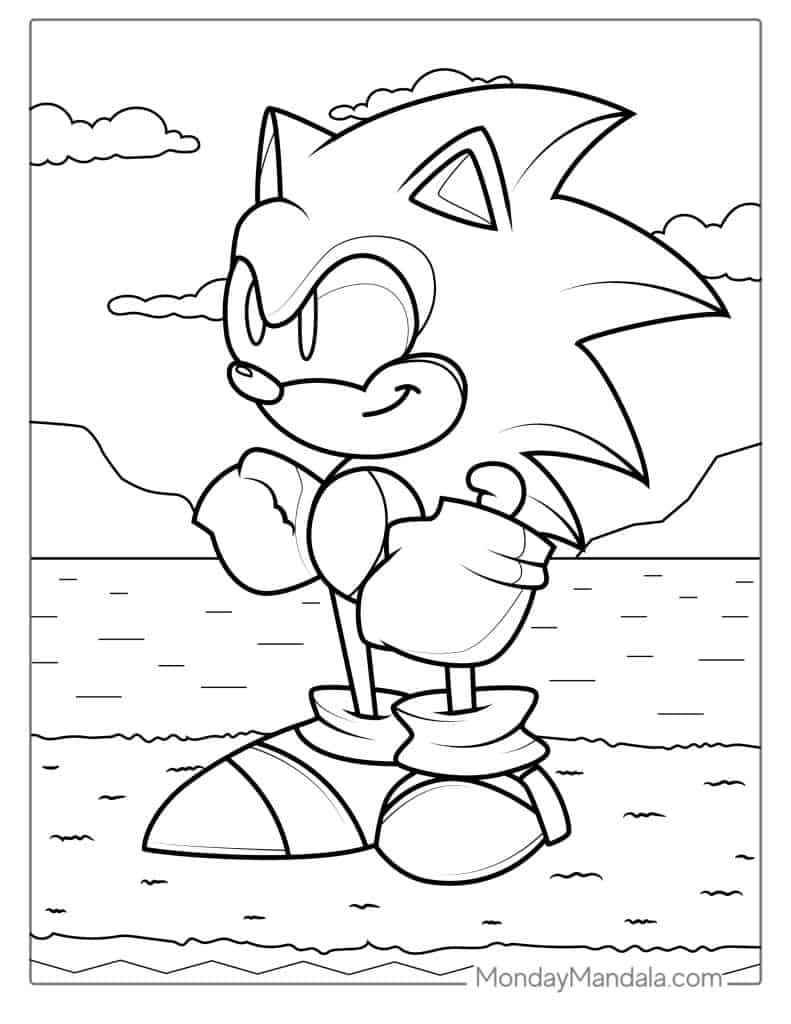Simple Outline Of Sonic To Color
