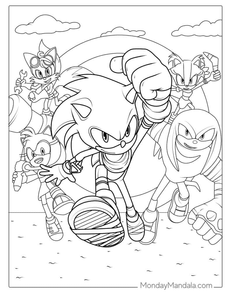 Sonic And Friends Coloring Page