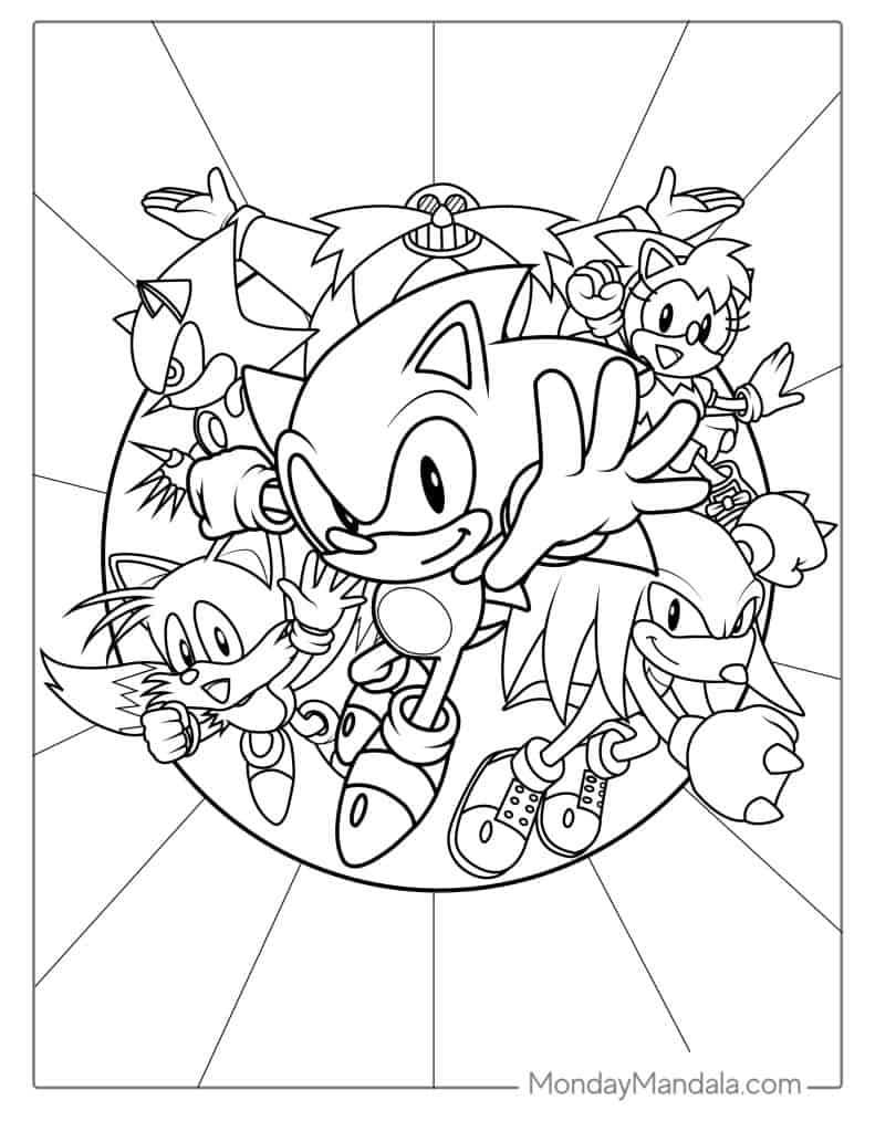 Sonic And Friends Coloring Page(1)