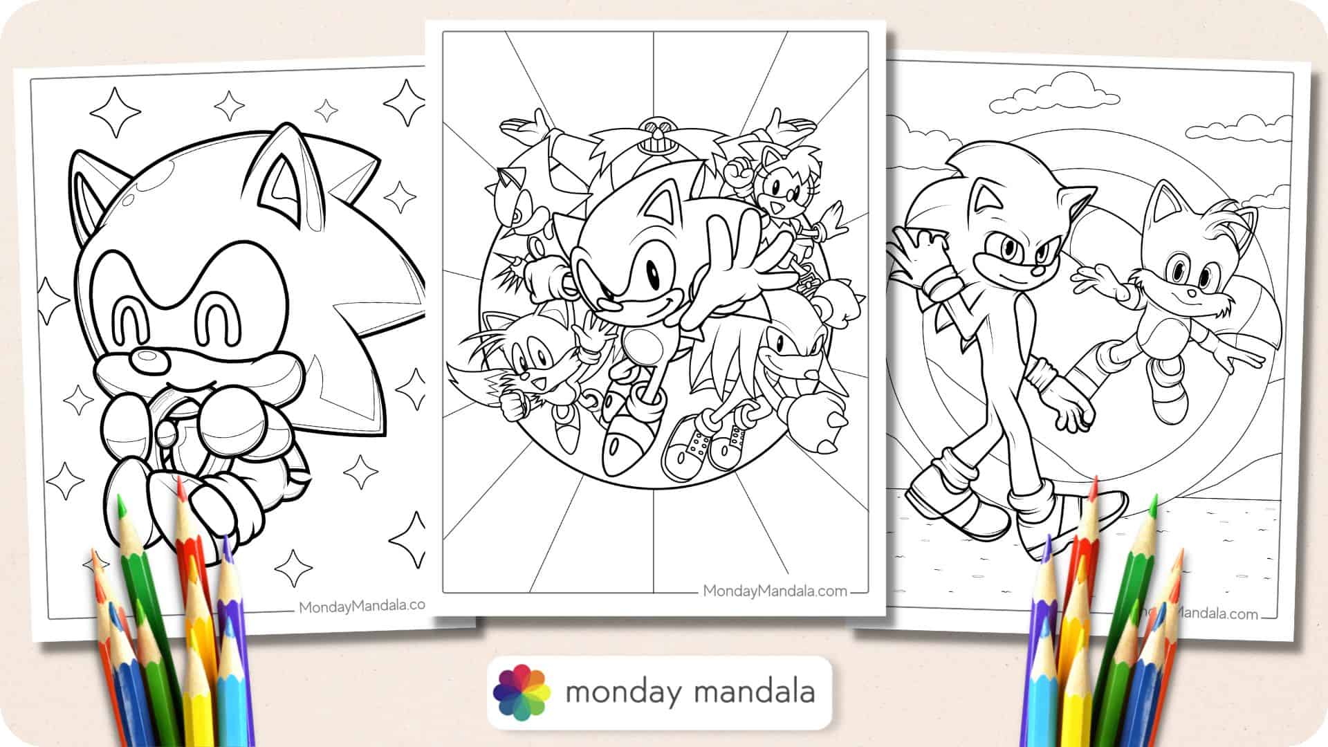 Sonic Coloring Pages Featured Image