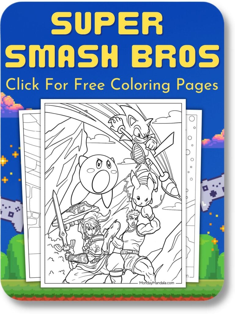 Super Smash Bros Coloring Page For Video Games