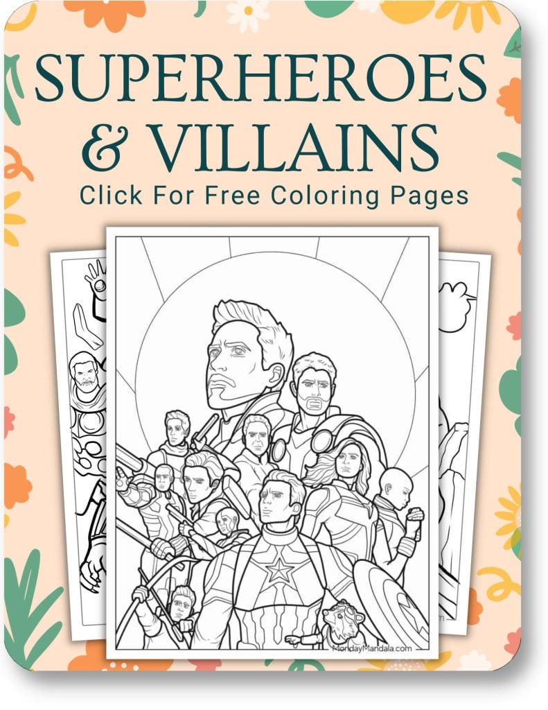 Superheroes & Villains Coloring Pages For Adults