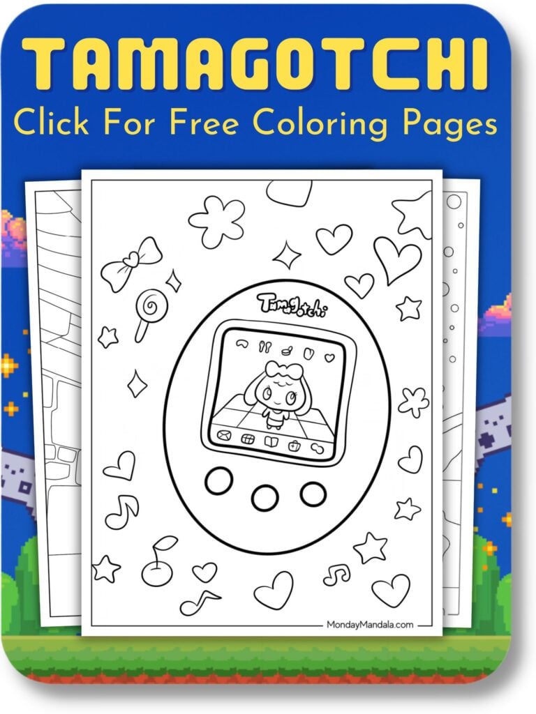 Tamagotchi Coloring Pages For Video Game
