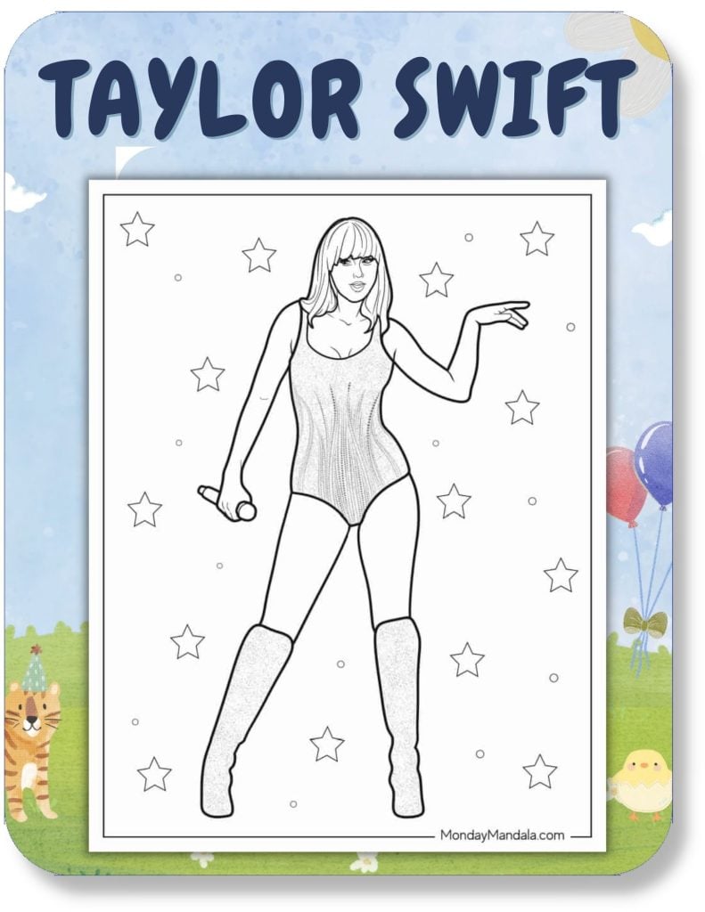 Taylor Swift Coloring Pages For Kids v2
