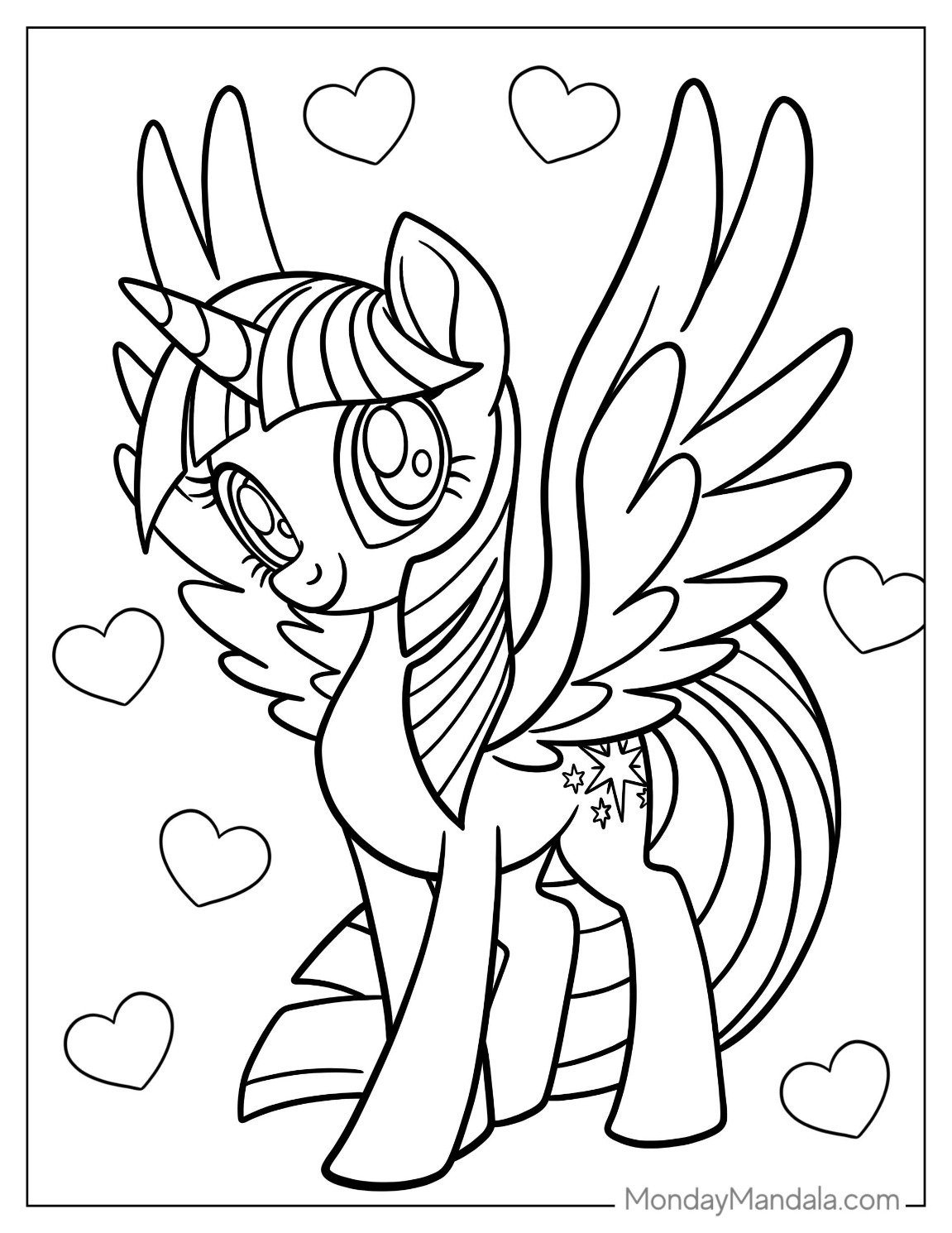 Twilight Sparkle Unicorn Coloring Page