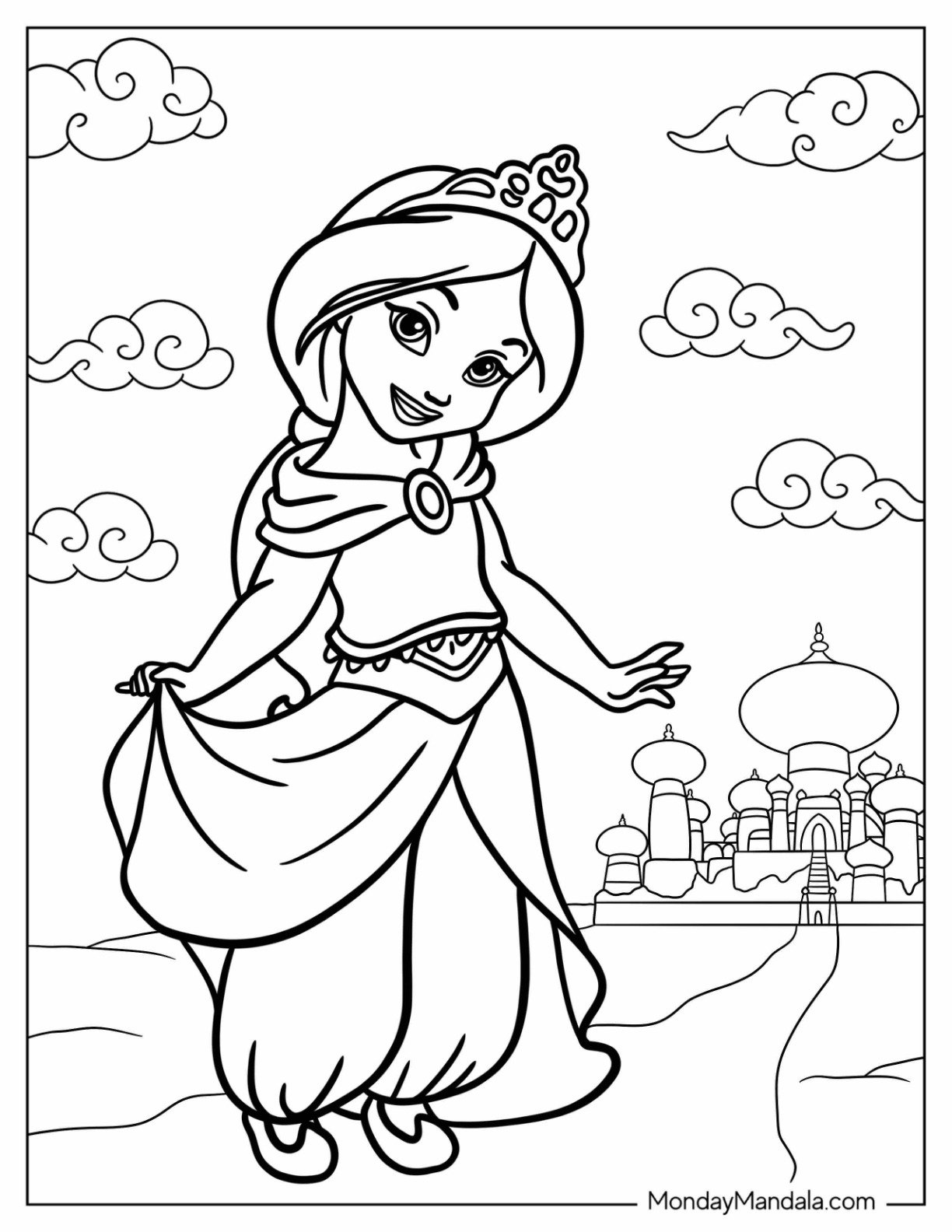 Disney Princess Coloring Page Of Young Jasmine